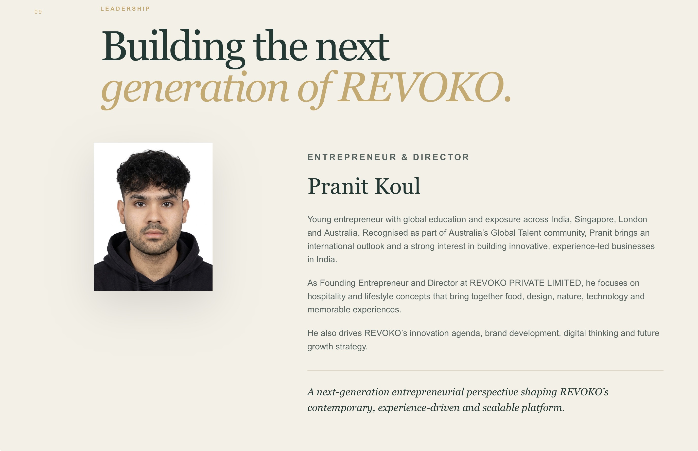 Pranit Koul, Entrepreneur and Director of REVOKO